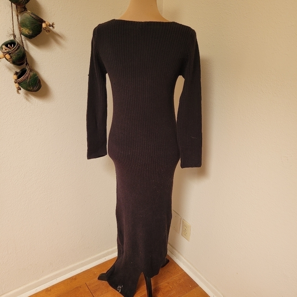 Trois Black Ribbed Knit Maxi Dress — image 5 of 6